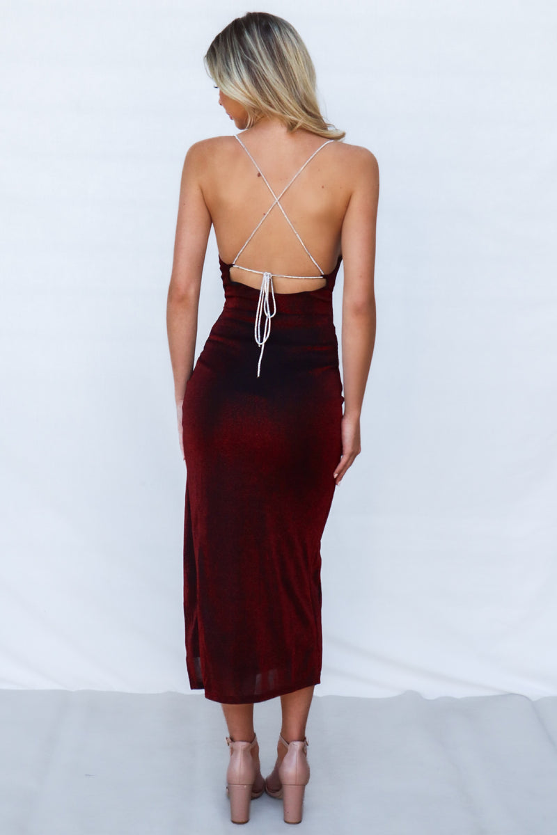 Marzia Maxi Dress - Red Shimmer
