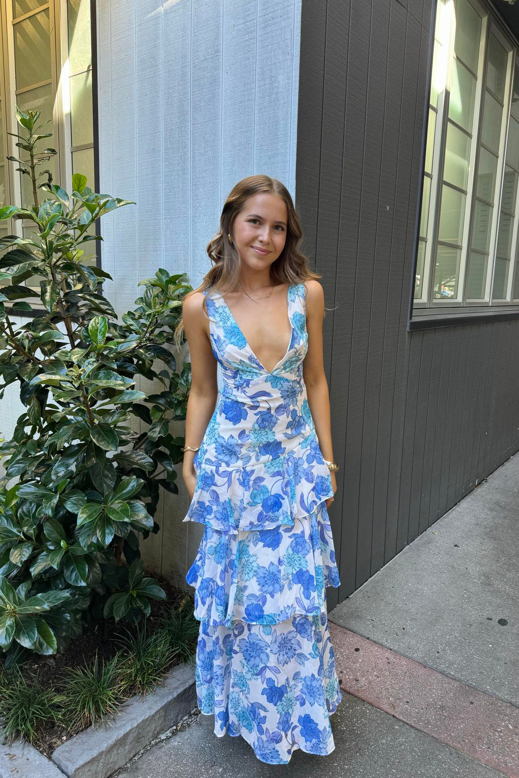 Elleny Maxi Dress - Blue Floral