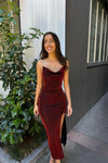 Marzia Maxi Dress - Wine Shimmer