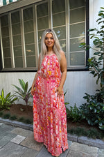 Calypso Maxi Dress - Pink Print