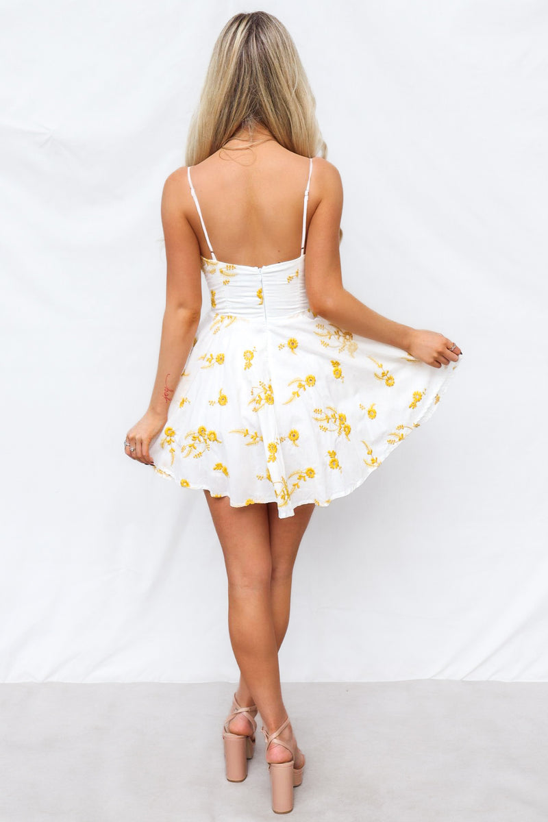 Aneera Mini Dress - Yellow Floral