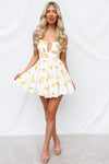 Aneera Mini Dress - Yellow Floral