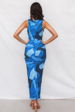 Chicago Midi Dress - Blue Multi