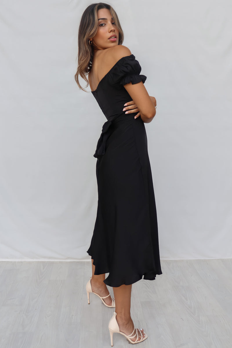 Claudia Midi Dress - Black