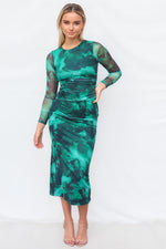 Comet Maxi Dress - Green Print