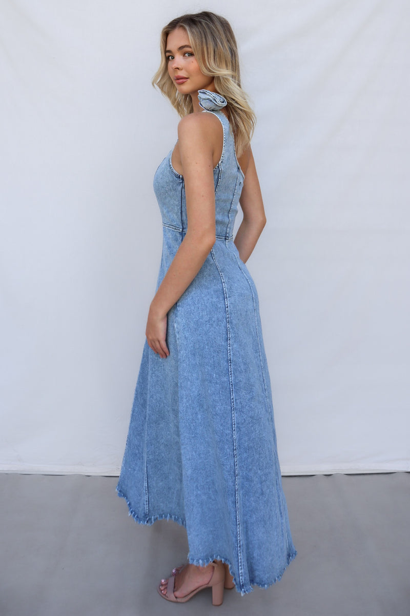 Eliza Midi Dress - Denim Blue