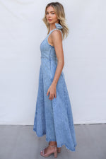 Eliza Midi Dress - Denim Blue