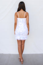 Evelina Mini Dress - White Sequin