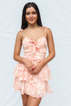 Hanni Mini Dress - Peach Floral