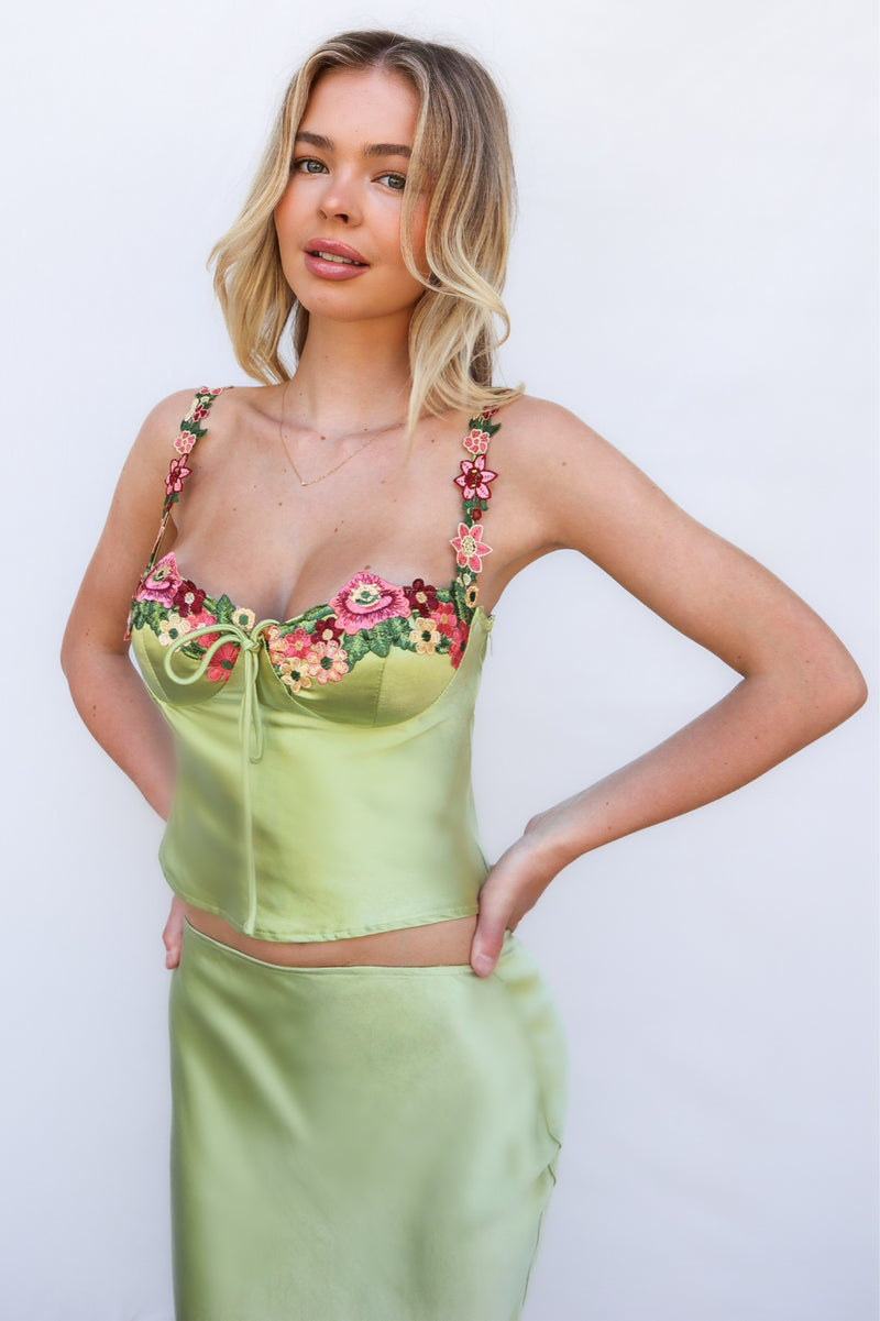 Holly Set Top - Green