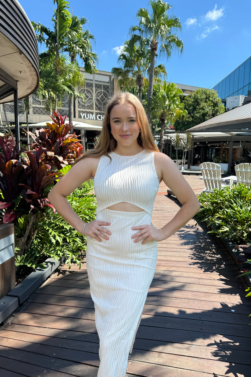 Queenie Midi Dress - White - Runway Goddess