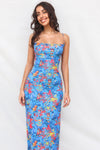 Katrina Midi Dress - Blue Print