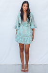 Lola Mini Dress - Teal Floral