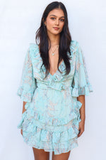 Lola Mini Dress - Teal Floral