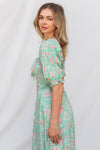 Marnie Midi Dress - Mint Floral