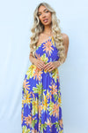Namari Midi Dress - Blue Multi