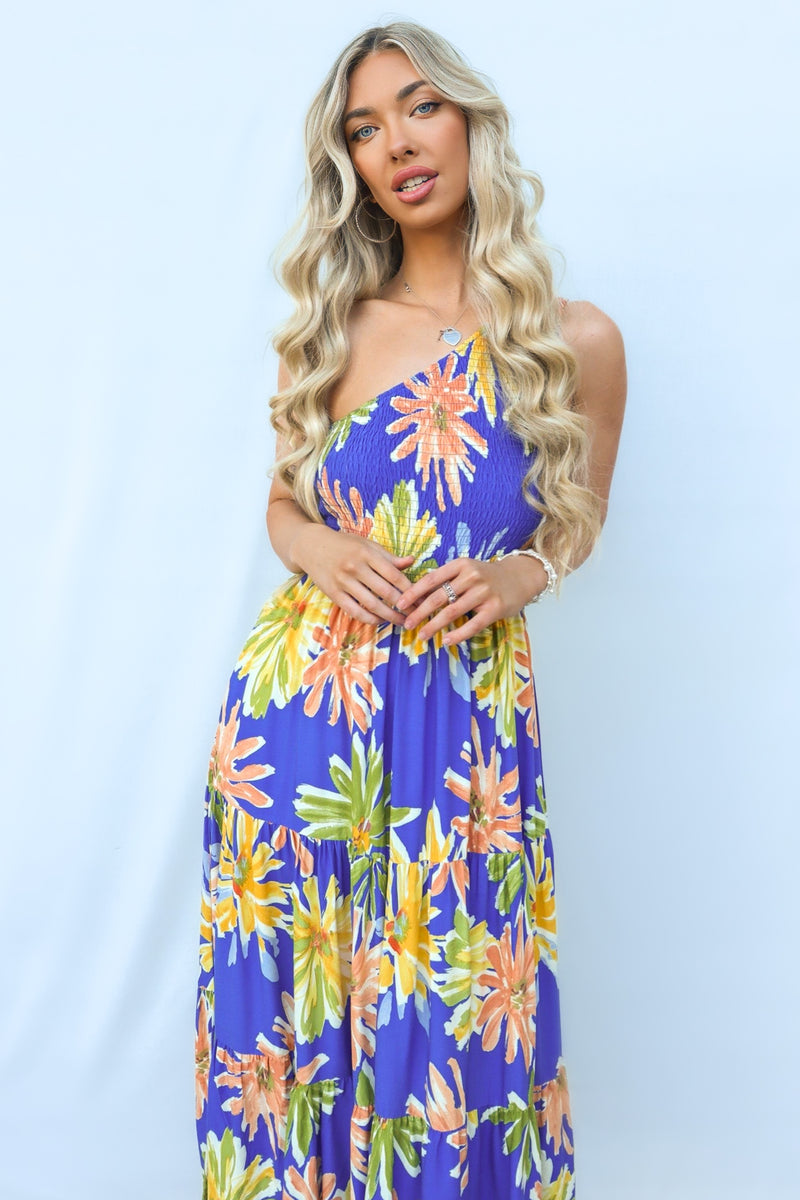 Namari Midi Dress - Blue Multi