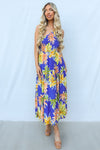 Namari Midi Dress - Blue Multi