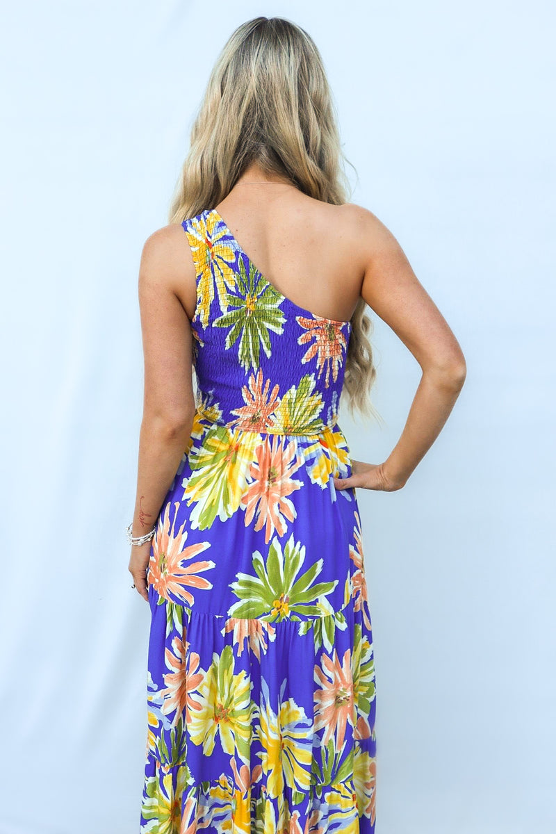 Namari Midi Dress - Blue Multi