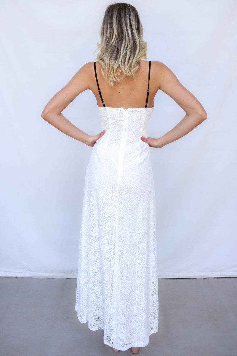 Paula Maxi Dress - White Lace