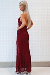 Whitney Sequin Gown - Wine