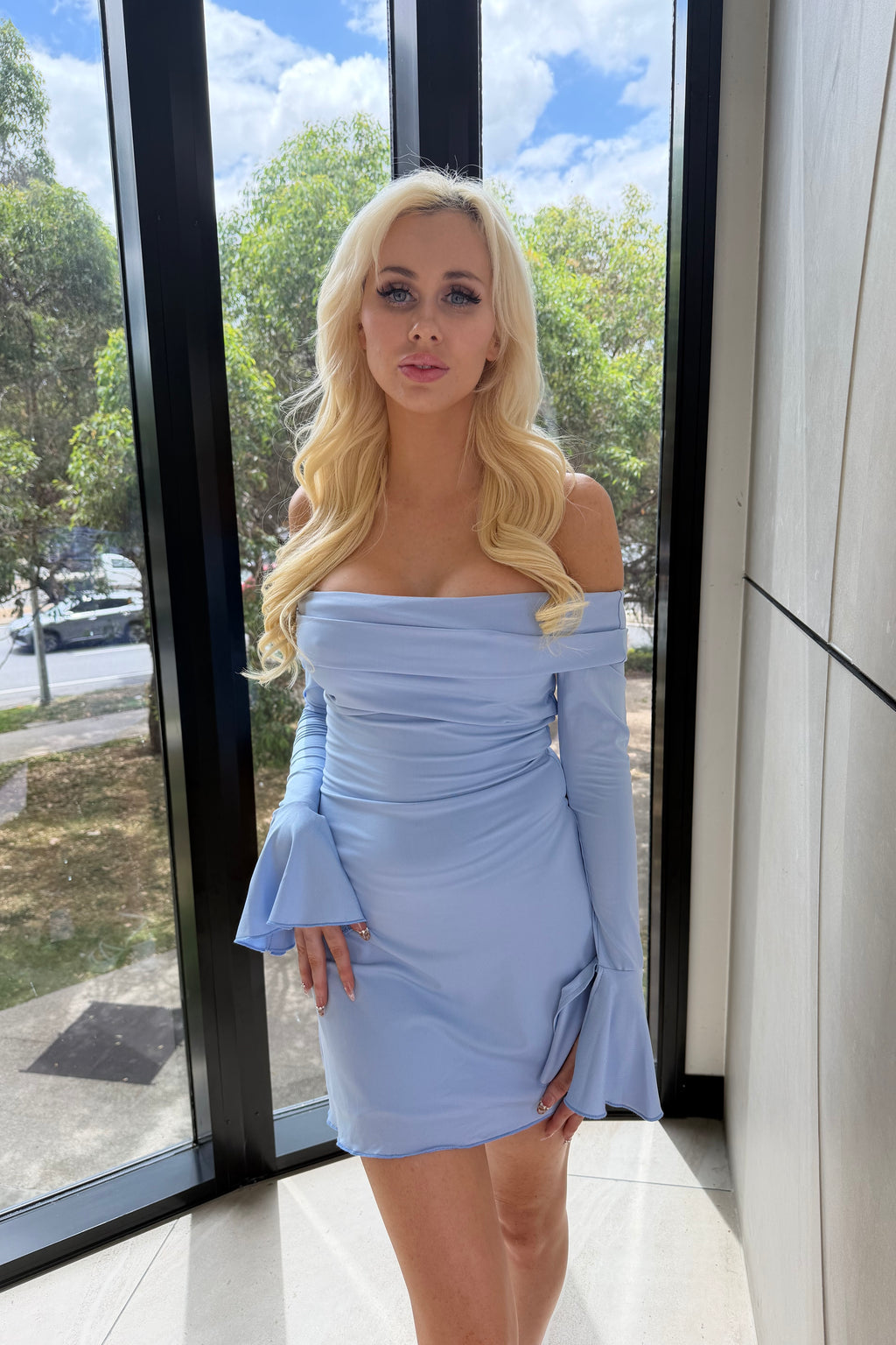 Kye Mini Dress - Baby Blue - Runway Goddess