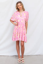 Vamika Mini Dress - Pink Floral