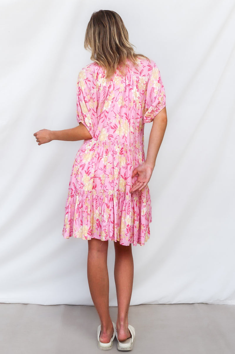 Vamika Mini Dress - Pink Floral