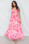 Yura Maxi Dress - Pink Floral