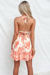 Aaliyah Mini Dress - Cream/Orange