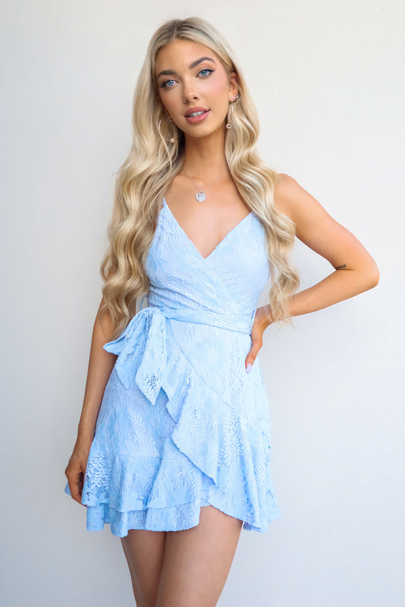 Alyssa Dress - Baby Blue Lace