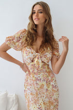 Aviva Midi Dress - Brown Floral