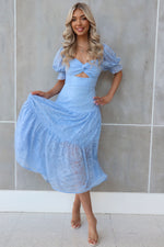 Billie Lace Midi Dress - Baby Blue