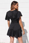 Satin Butterfly Dress - Black