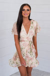 Butterfly Dress - Nude Bouquet Print - Runway Goddess