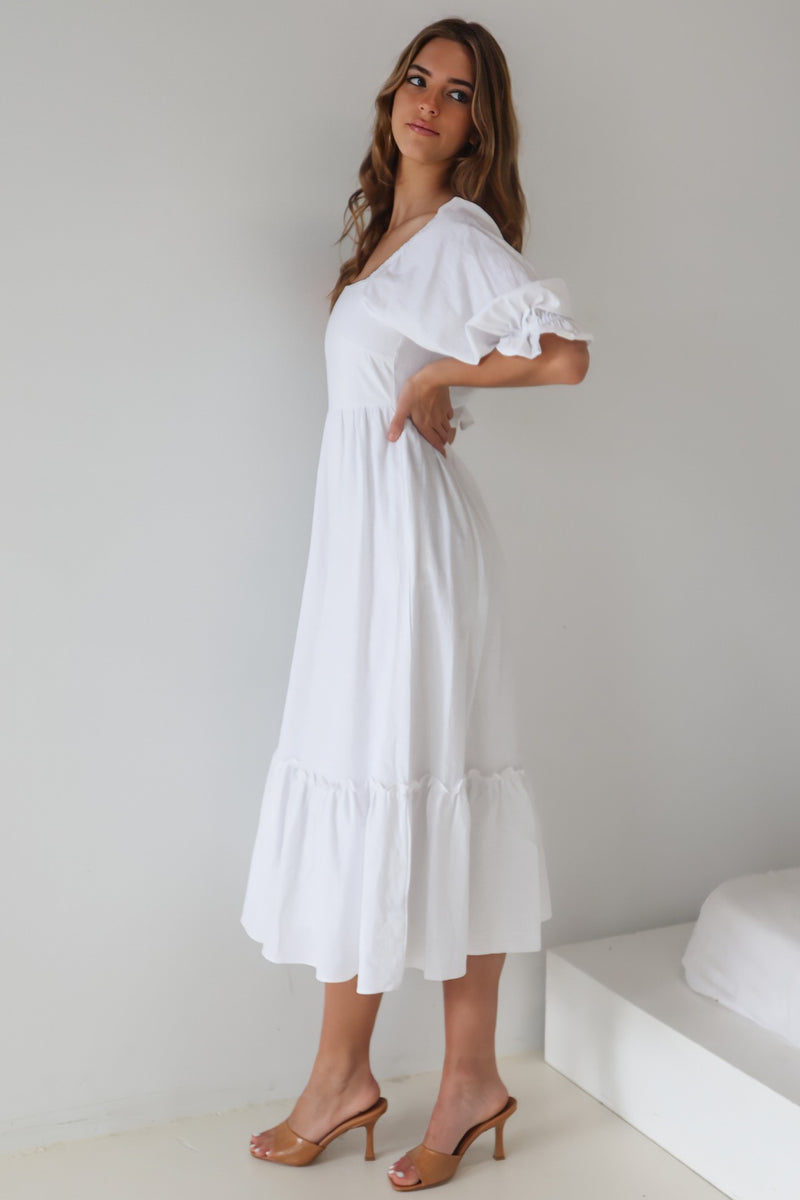 Cecilia Midi Dress - White