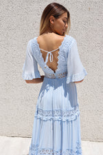 Charlotte Boho Maxi Dress - Baby Blue