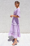 Charlotte Boho Maxi Dress - Lilac