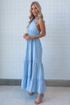 Chelsea Gingham Maxi Dress - Baby Blue or Baby Pink