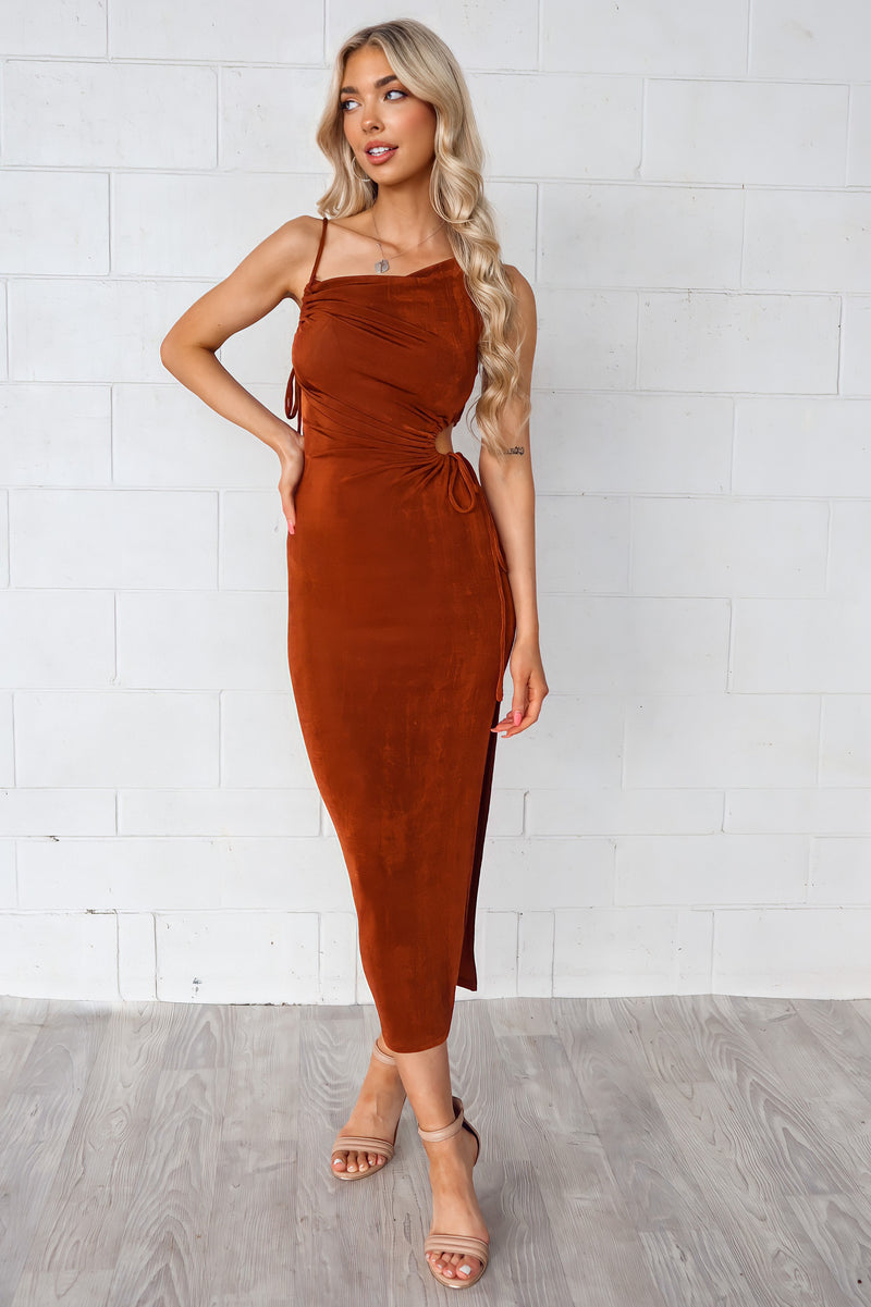 Madison Midi Dress - Chocolate