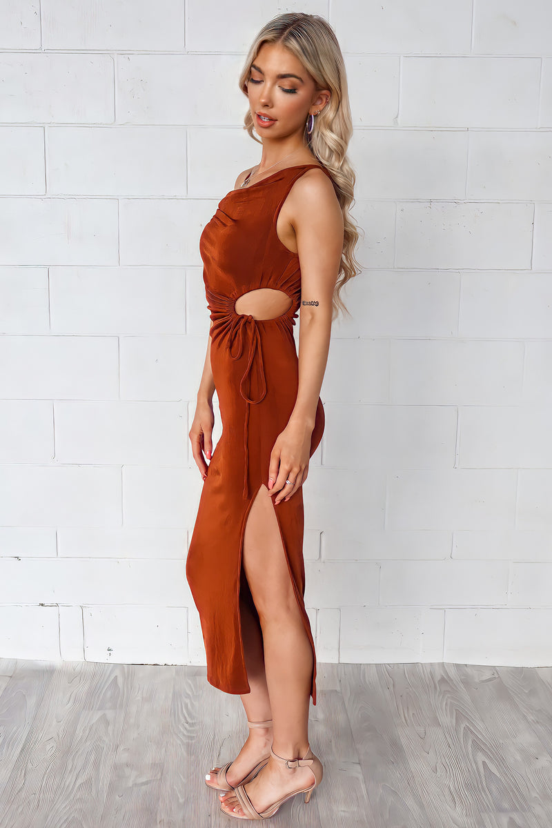 Madison Midi Dress - Chocolate