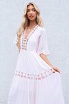 Flora Boho Midi Dress - Pink