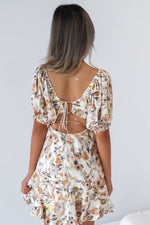 Genovia Mini Dress - Beige Floral