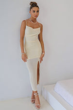 Harlon Stretch Midi Dress - Cream