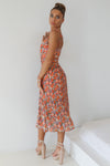 Jamie Midi Dress - Orange Floral