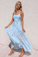 Leticia Lace Maxi Dress - Baby Blue - Runway Goddess