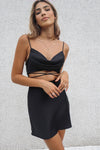 Mercedes Satin Dress - Black