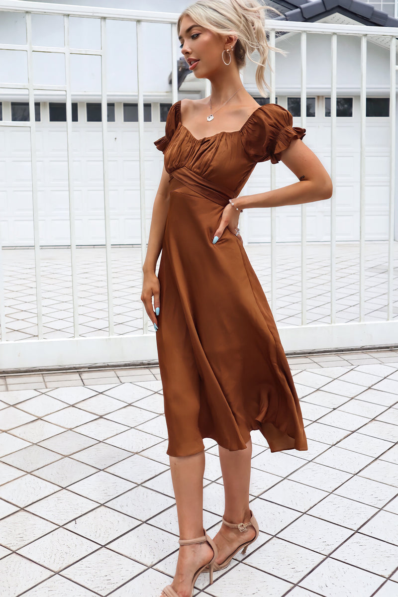 Claudia Midi Dress - Chocolate