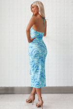 Dixie Midi Dress - Blue Swirl