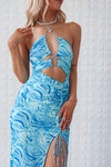 Dixie Midi Dress - Blue Swirl